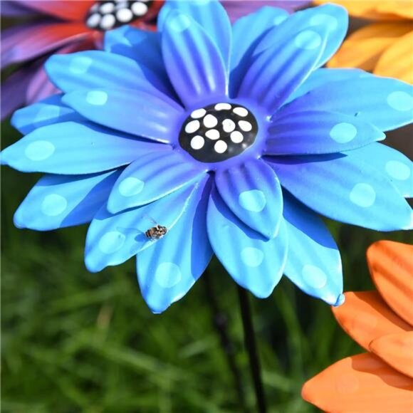 7Pcs/Set Metal Daylily Flower Garden Stakes,Metal Flowers Outdoor Decor Stake - Picture 5 of 7